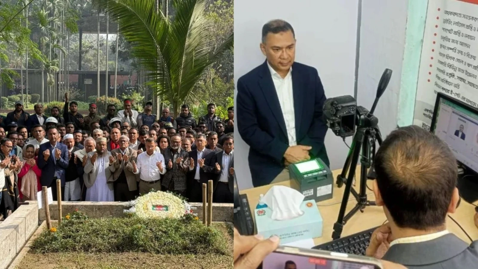 শহীদ ওসমান হাদির কবর জিয়ারত শেষে এনআইডি নিবন্ধন করলেন তারেক রহমান