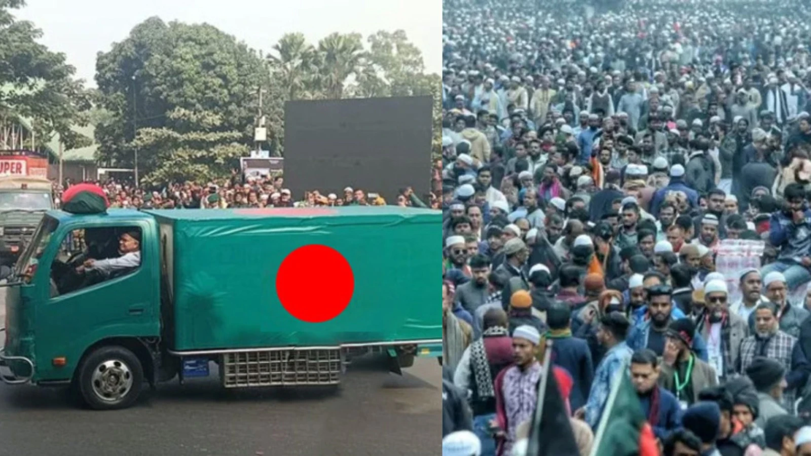 সংসদের দক্ষিণ প্লাজায় পৌঁছেছে খালেদা জিয়ার মরদেহ,মানিক মিয়া অ্যাভিনিউতে মানুষের ঢল